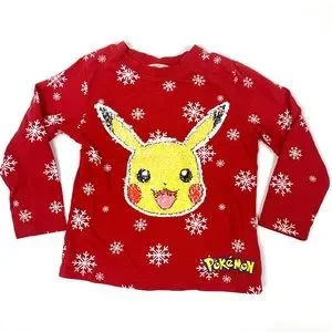 H&M | Shirts & Tops | Hm Pokemon Pikachu Christmas Holiday Long Sleeve ...